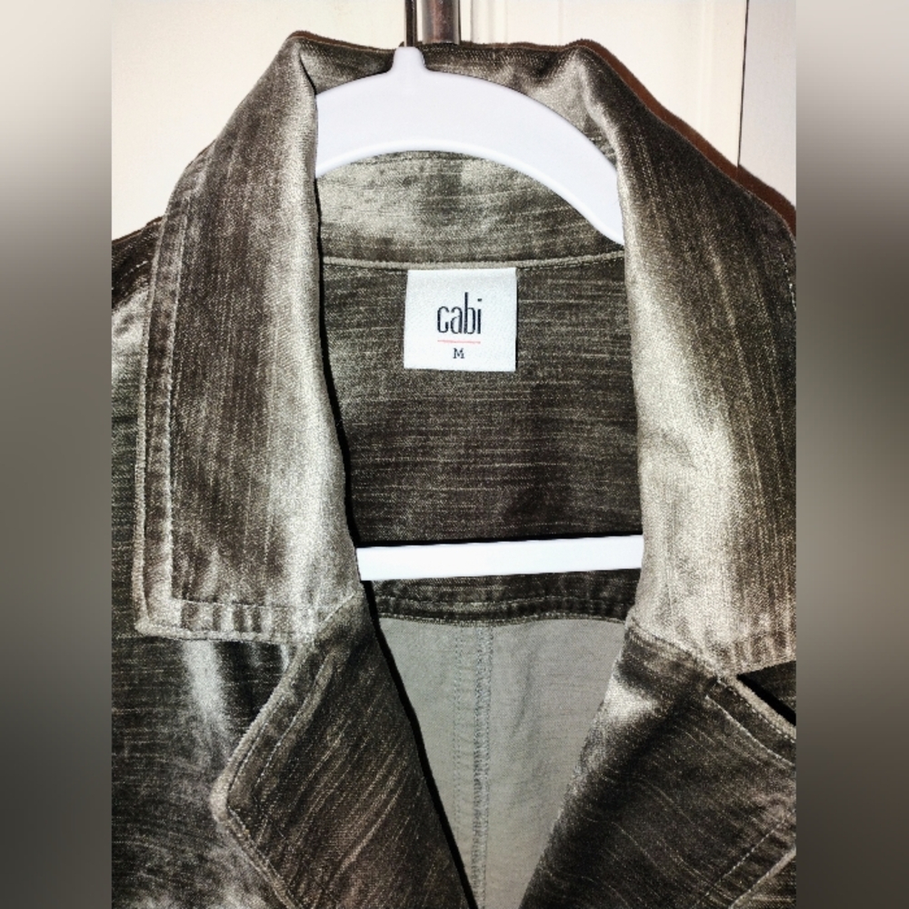Cabi Velvet Women’s Grey/Taupe  Jean Jacket Doze Medium - Picture 5 of 6